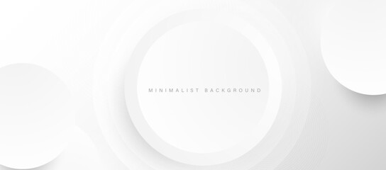 Fototapeta na wymiar Abstract minimalist white background with circular elements vector 