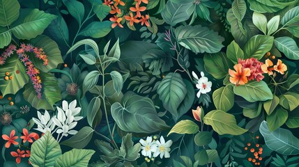 Lush botanical scenes with a medical twist  AI generated illustration