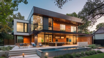 Fototapeta premium Modern and sleek architectural design with a cute twist AI generated illustration