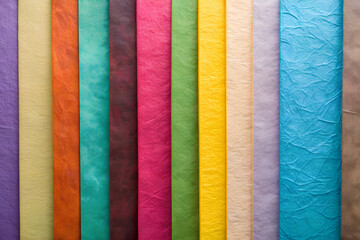 Various types and colors textured paper background 