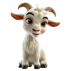 Goat character 3d illustrations, isolated on white background.