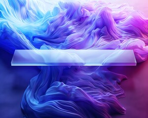 3d render, blue and purple abstract background, soft lighting, smooth shapes, glowing edges, intricate details, high quality, octane render, trending on artstation, 8k