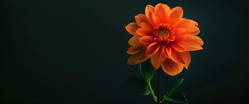 A single, vividly colored flower on a dark, elegant background for contrast