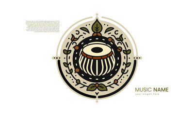 A Tabla Music Logo Design - obrazy, fototapety, plakaty