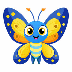 bee and butterfly silhouette vector illustration on white background