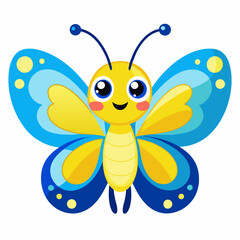 bee and butterfly silhouette vector illustration on white background