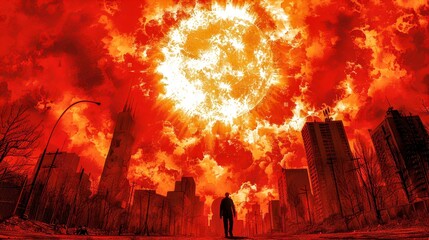 The world is ending in a fiery apocalypse.