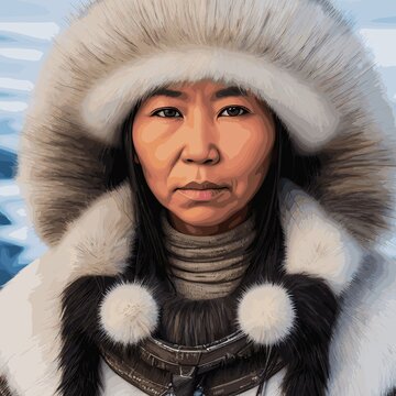 Retrato Mujer indígena esquimal