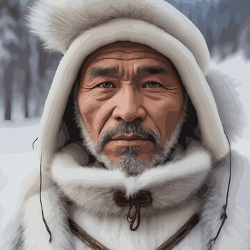 Retrato  indígena esquimal