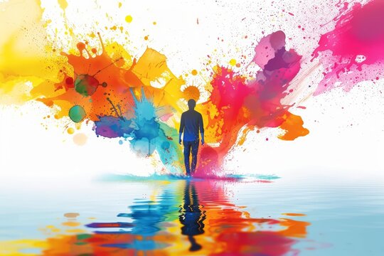 A business startup depicted through a colorful splash