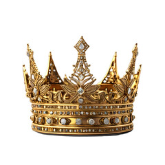 Gold and diamond crowns with beautiful antique gold accessories for kings and queens, type 286.