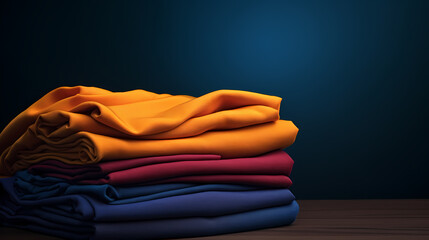 Pile of colorful folded clothes