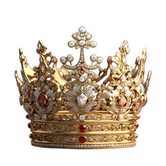 Gold and diamond crowns with beautiful antique gold accessories for kings and queens, type 259.