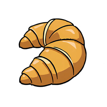 recommend clip art: Croissant Hand Drawn Cartoon Style Illustration