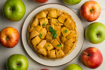Tarte Tatin is a variant of apple pie in which the apples have been caramelized in butter and sugar...