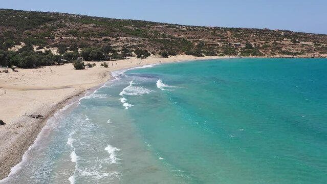 Aerial view of a sandy beach in Greece Gavdos island, Crete