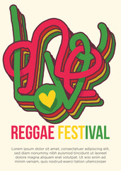 one love typography concept. abstract prehistoric images reggae festival template poster vector illustration.