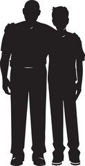 Flat design father and son silhouette