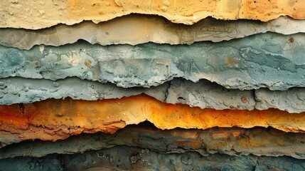 Multicolored Rock Face Close Up