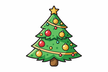 christmas-tree--vector-illustration