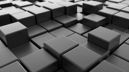 Abstract geometric cubes pattern in monochrome