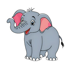 Elephant Hand Drawn Cartoon Style Illustration