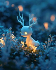 Craft detailed clay sculptures of the night-active animals in the park, infusing them with a phosphorescent essence Show the sculptures absorbing sunlight by day and emitting a lifelike glow at night,