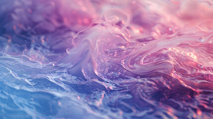 liquid water smoke, purple and blue color, wave splash