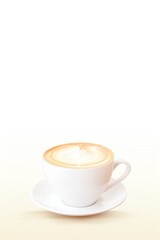Coffee Latte , Steaming coffee latte in a serene beige mug