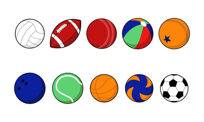 Obraz premium Sport Ball Illustration Element Set