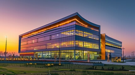 Obraz premium Exterior view of an modern designed office building