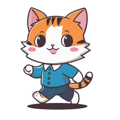 Cute Cat Holding Sign Cartoon Animal Illustration Isolated Vector Illustration (EPS 10)