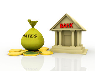 3d illustration money saving in bank concept
