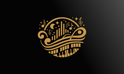 Obraz premium Melodic Elegance, A Sophisticated Music Logo Design