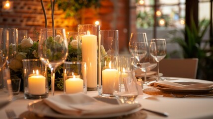Despite the modern decor the use of candlelight adds a touch of nostalgia and romance to the artistic setting. 2d flat cartoon.