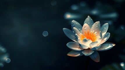 Glowing Lotus in Darkness: A Symbol of Peace and Serenity