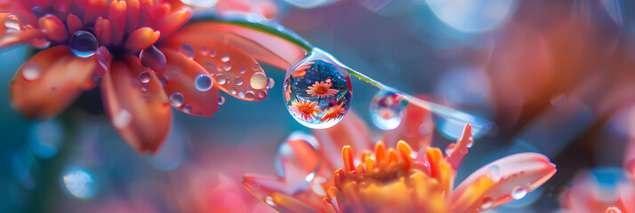 a tiny world inside a waterdrop