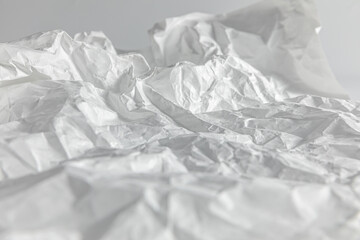 Obraz premium Crumpled white paper. Tyvek.