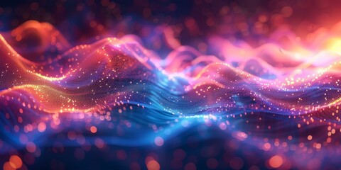 Colorful Abstract Wavy Particles Background