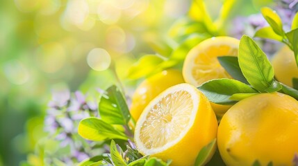 Lemons and Blossoms in Vibrant Sunlight