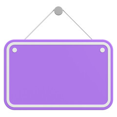 Empty Hanging Sign. 3D Illustration.