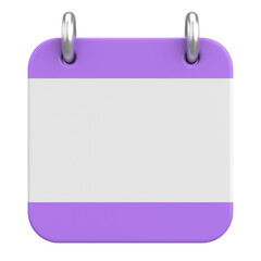 Empty calendar. 3D calendar. 3D illustration.