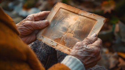 Close-up Of A Old Person's Hand Holding A Photograph