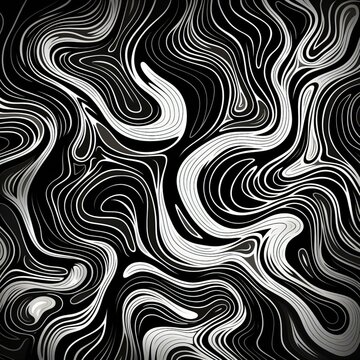 b'Black and white abstract background with curved lines'