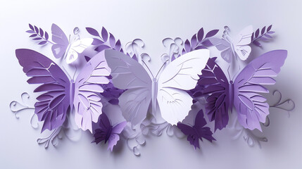 Intricate paper-cut butterflies in a captivating formation, symbolizing the delicate balance of beauty and simplicity.
