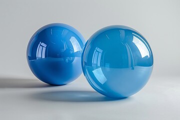 A smooth, round blue glass ball that reflects light and creates a magical aura