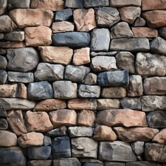 b'A stone wall with different colored rocks'