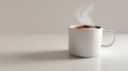 Everyday Business Energy: A 3D Rendered Ceramic Coffee Cup Filled with the Necessary Morning Boost