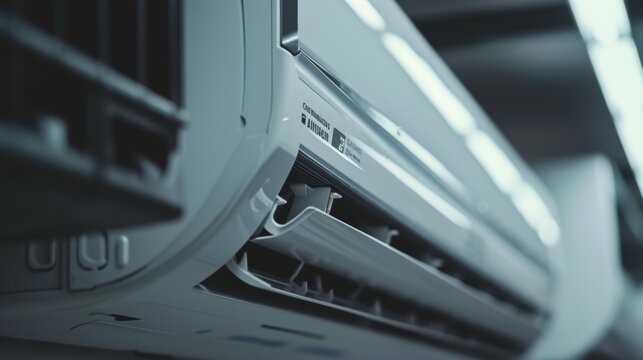 Split system air conditioner hanging on the wall