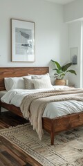 b'cozy minimalist bedroom interior design'